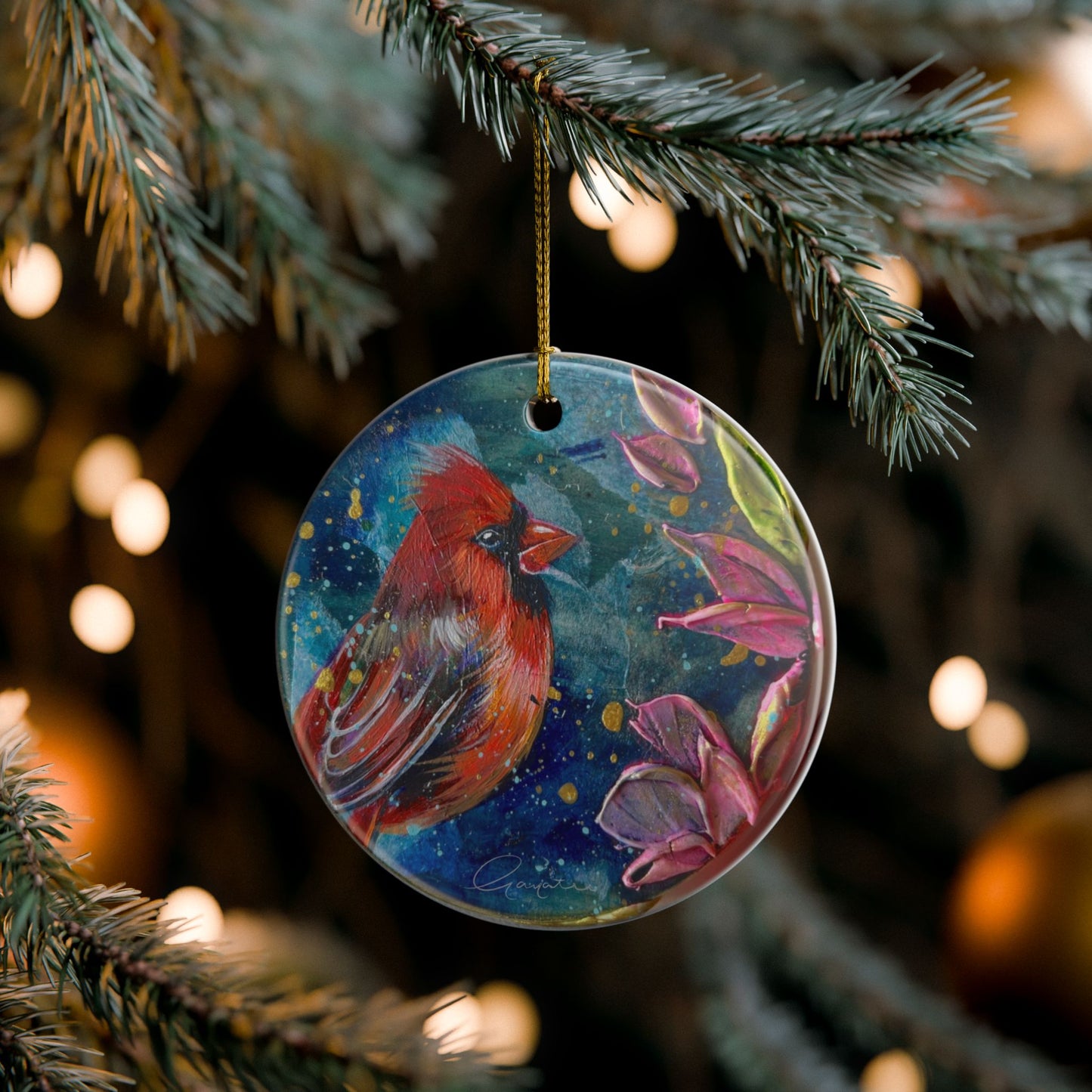 Ceramic Ornament - Cardinal Song