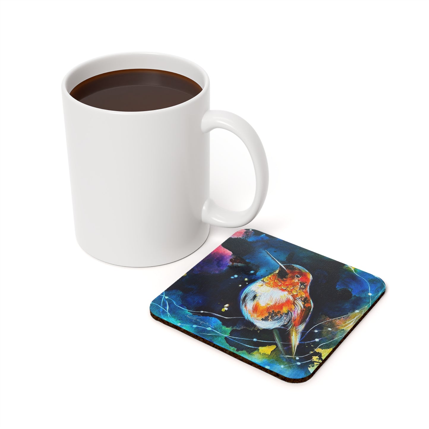 Humming bird Cork Back Coaster