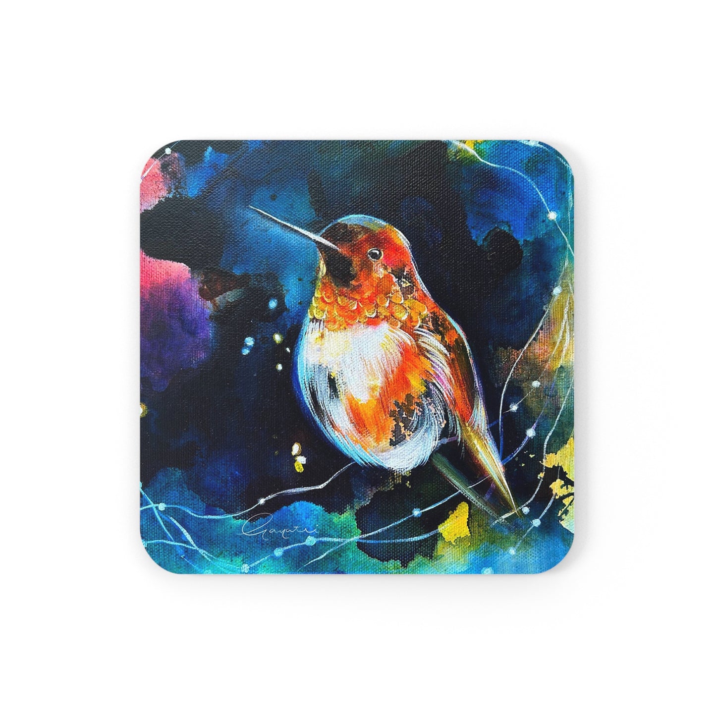 Humming bird Cork Back Coaster