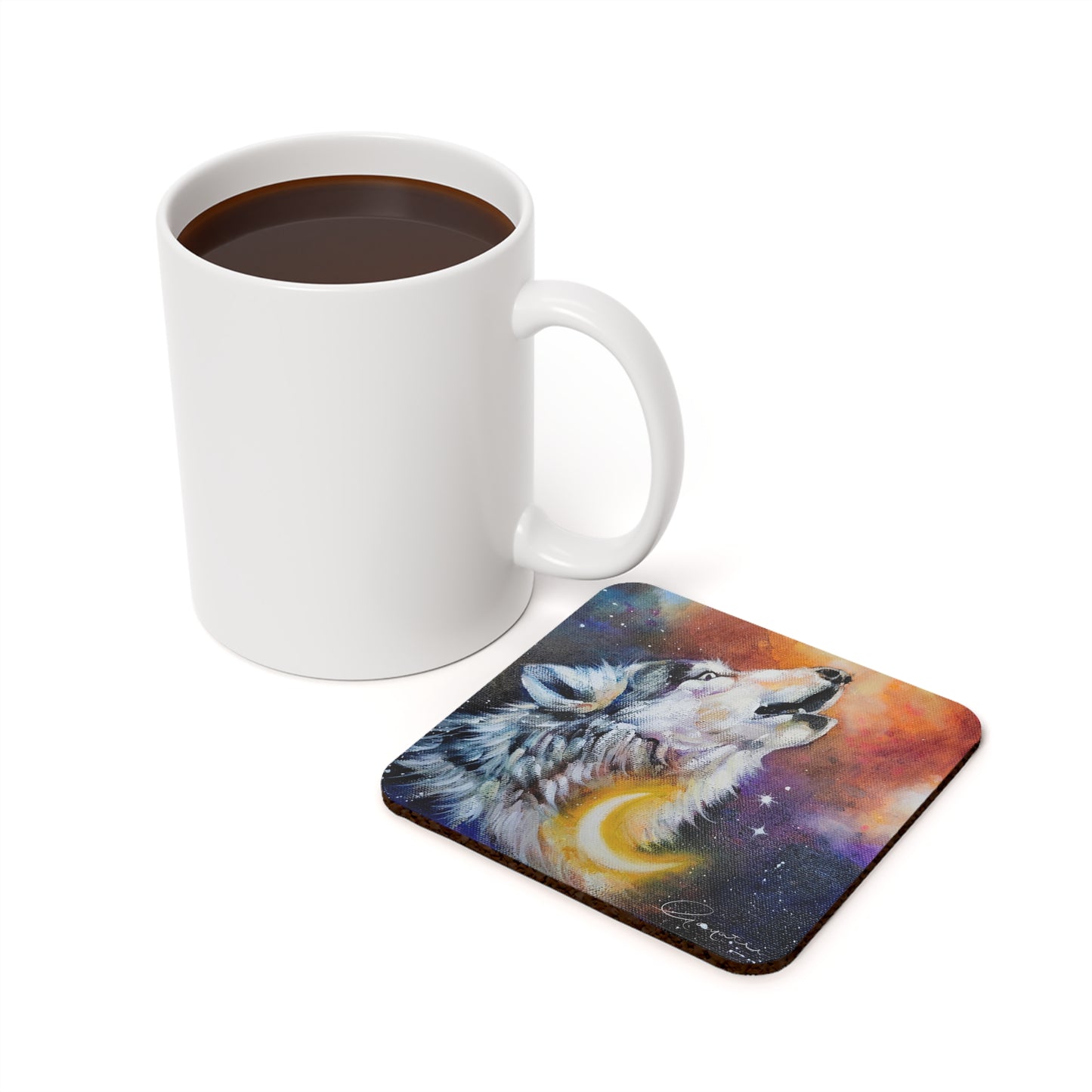 Wolf Cork Back Coaster