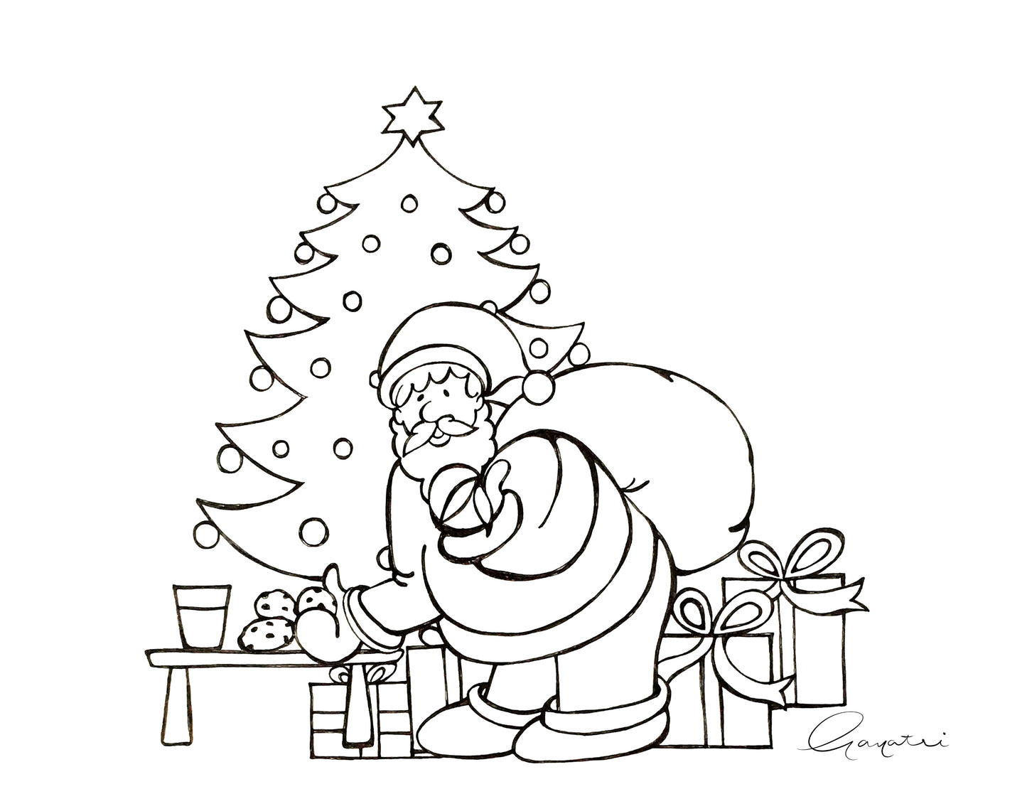 Santa and Cookies Digital Download