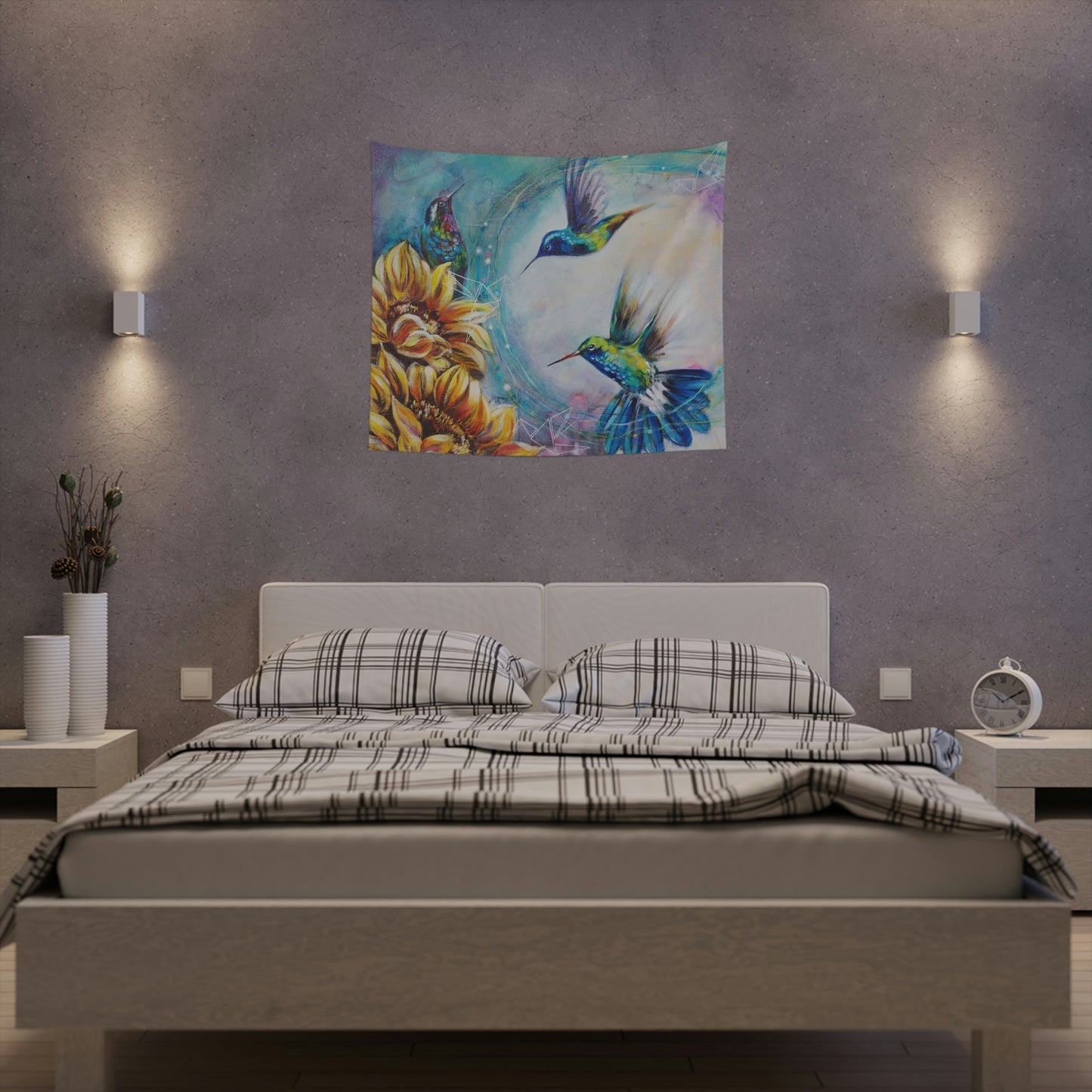 "humming birds" Printed Wall Tapestry