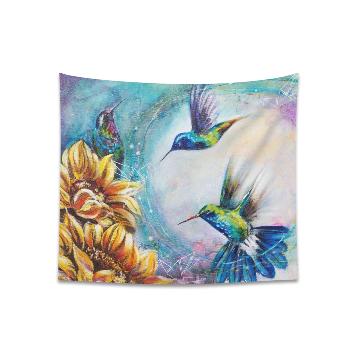 "humming birds" Printed Wall Tapestry
