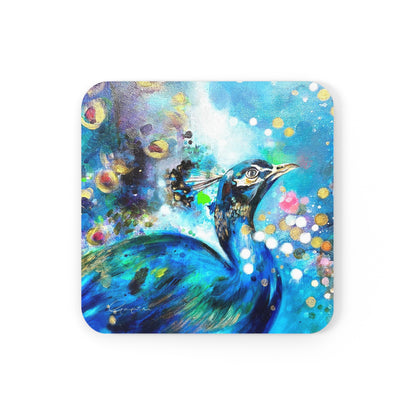 Peacock Cork Back Coaster