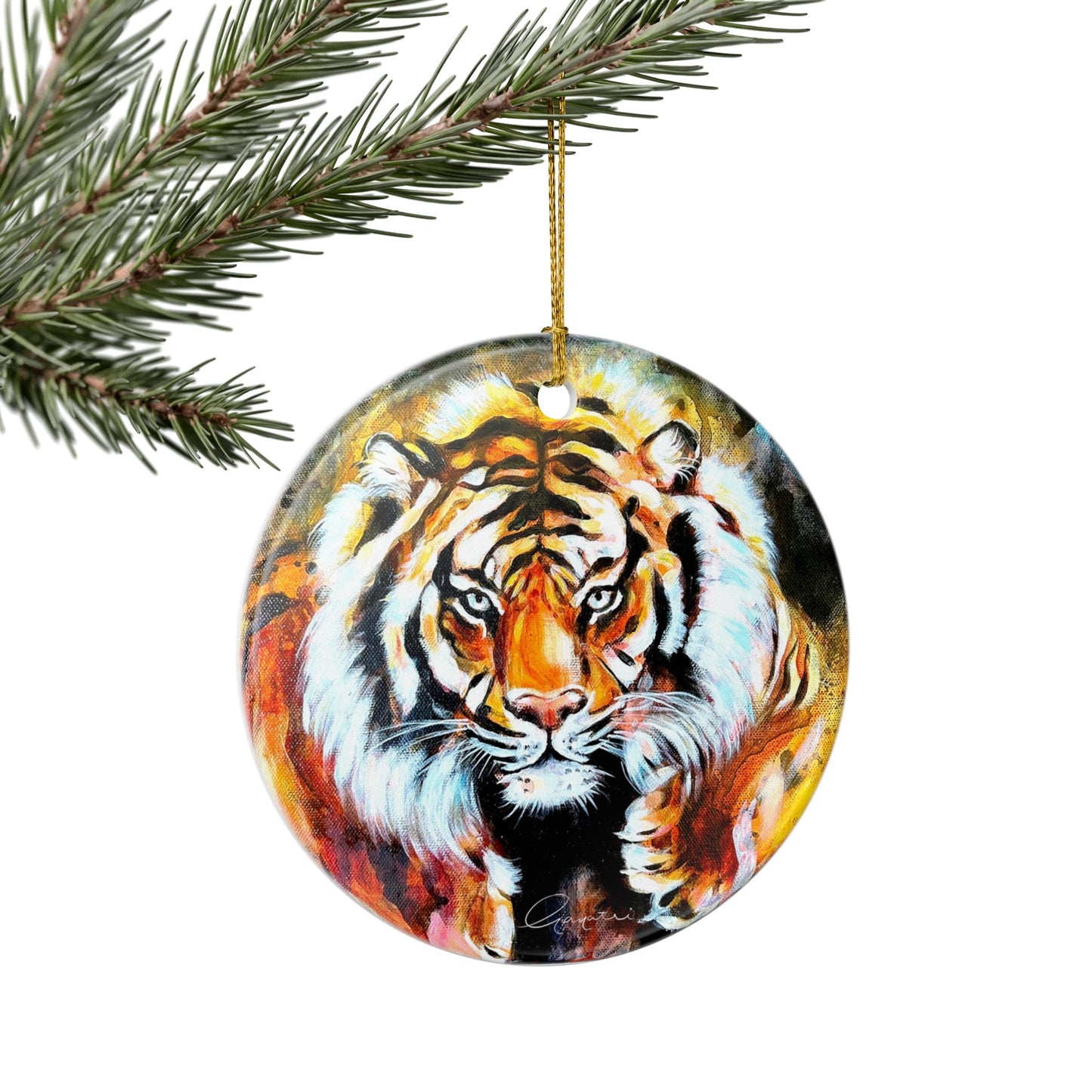 Tiger Ceramic Ornament