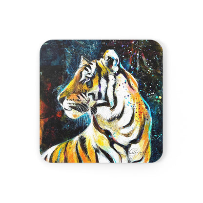 Tiger Cork Back Coaster