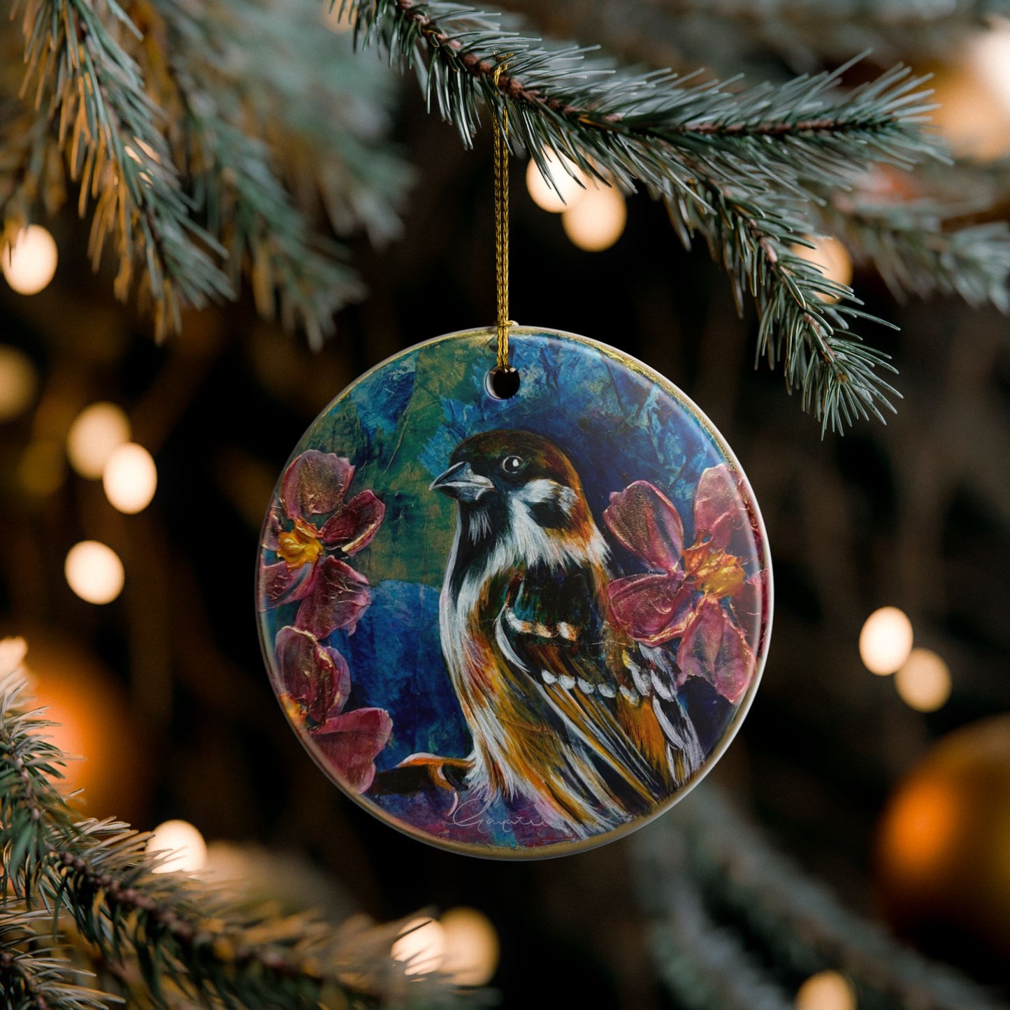 Ceramic Ornament - Sparrow