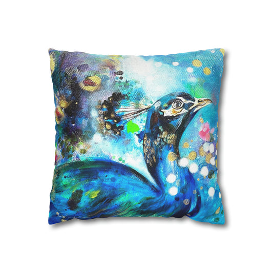 Peacock Square Pillow Case