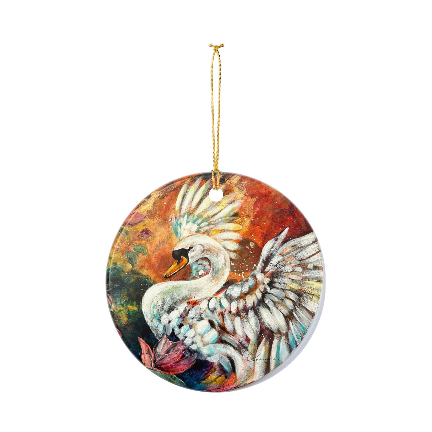 Swan Ornament Ceramic