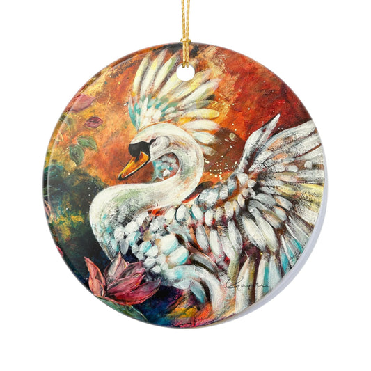 Swan Ornament Ceramic