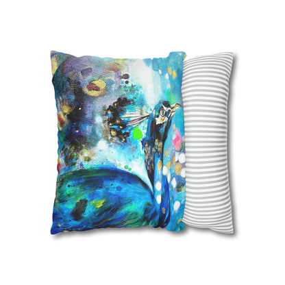 Peacock Square Pillow Case