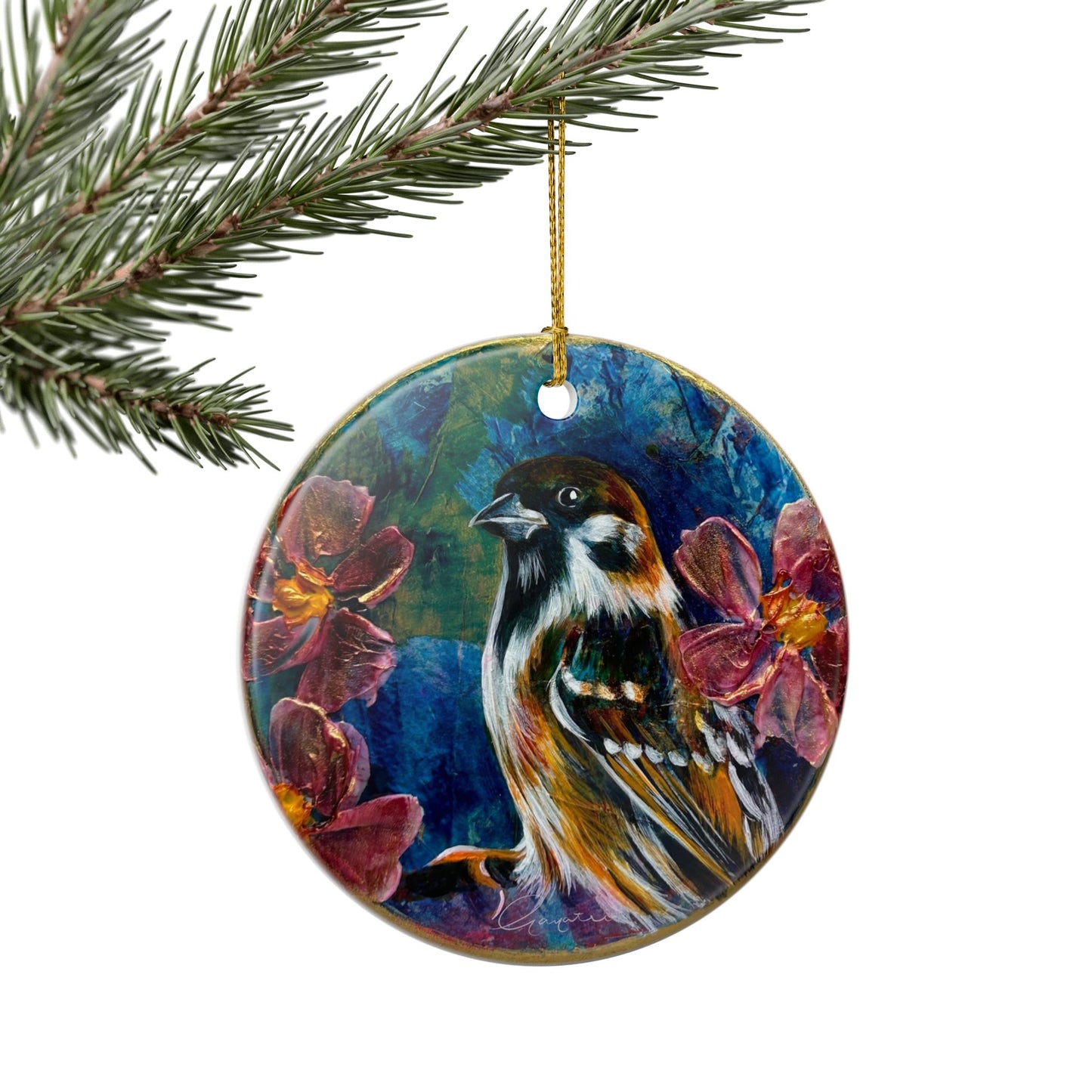 Ceramic Ornament - Sparrow