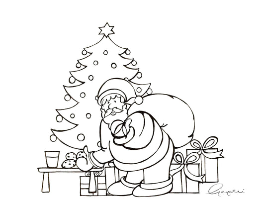 Santa and Cookies Digital Download