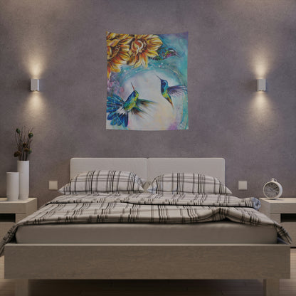 "humming birds"  Printed Wall Tapestry