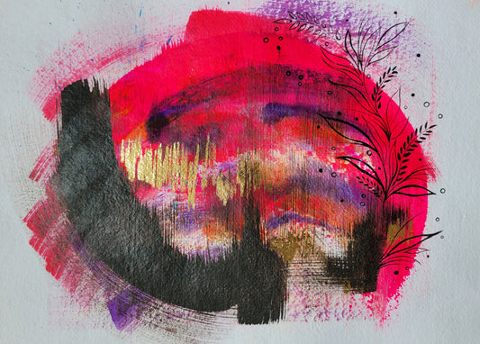 pink black gold abstract
